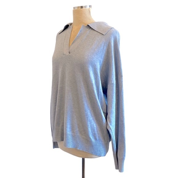 Pullover Collared Long Sleeve Sweater Cashmere - Picture 4 of 9